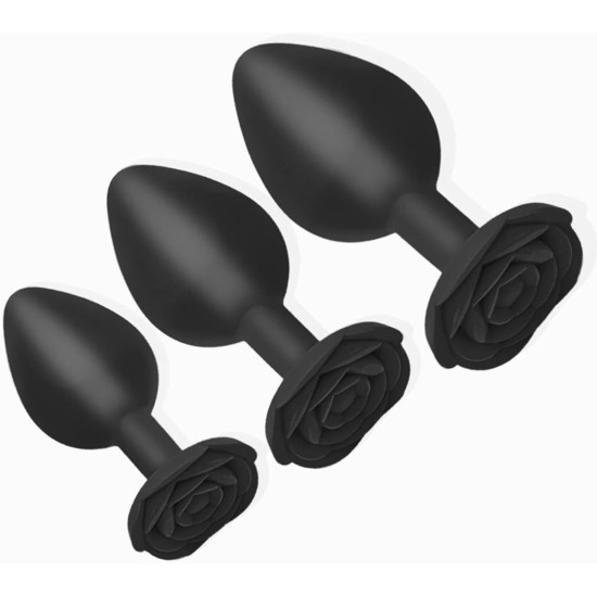 Набір силіконових анальних пробок BMS Roses Til’ Dawn Silicone Anal Plug Kit (пошкоджена упаковка!!!)