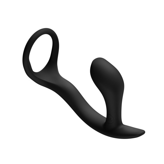Анальная пробка с эрекционным кольцом, черная Fun Factory Bootie Ring Black (мятая упаковка)