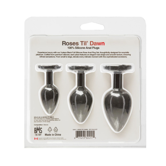 Набір силіконових анальних пробок BMS Roses Til’ Dawn Silicone Anal Plug Kit (пошкоджена упаковка!!!)