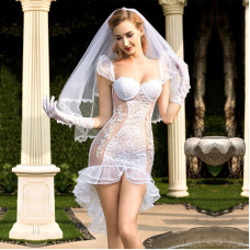 Еротичний костюм нареченої, білий Благочестива Марта White, L/XL