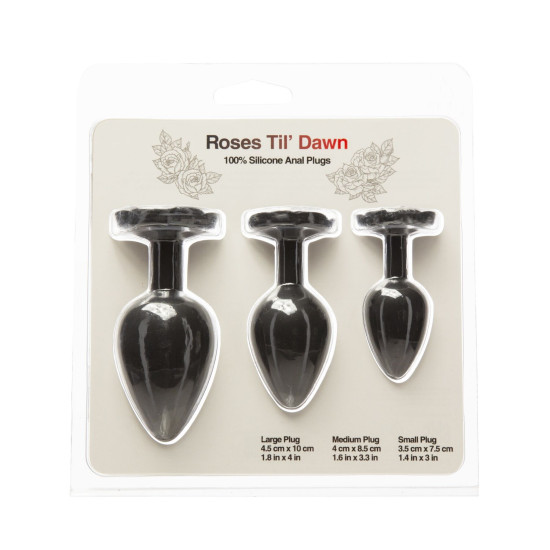Набір силіконових анальних пробок BMS Roses Til’ Dawn Silicone Anal Plug Kit (пошкоджена упаковка!!!)