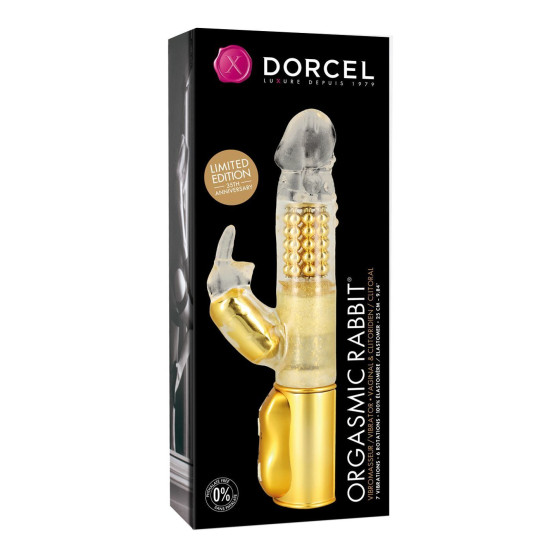 Вібратор-кролик золотого кольору з перловим масажем Dorcel Orgasmic Rabbit Gold