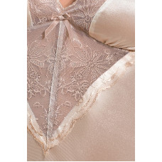Пеньюар кремового кольору (трусики в комплекті) LOTUS PEIGNOIR Cream, S/M