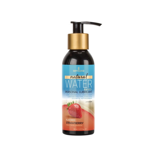Sensuva Natural Water-Based Strawberry, 125 ml - съедобная смазка для орального секса на водной основе со вкусом клубники