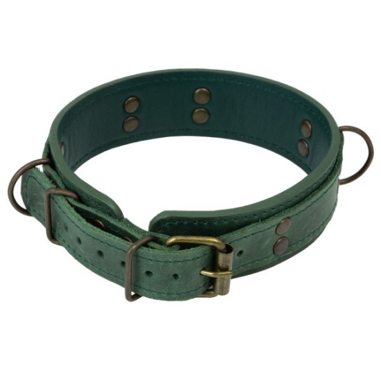 Премиум ошейник из натуральной кожи в подарочной упаковке, зеленый Lovecraft Premium Collar Green, S