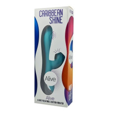 Вібратор-кролик 3 в 1 з вакуумом і пульсацією точки G, синій Alive Caribbean Shine Blue