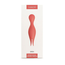 Двухсторонний вибратор точки G с язычками для клитора, коралловый Svakom Siren Coral