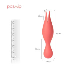 Двухсторонний вибратор точки G с язычками для клитора, коралловый Svakom Siren Coral