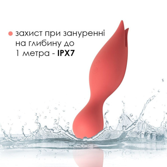 Двосторонній вібратор точки G з язичками для клітора, кораловий Svakom Siren Coral