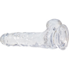 Прозорий фалоімітатор на присосці, довжина 17,8 см, діаметр 3,8 см Addiction Crystal Clear Dildo with Balls 7″