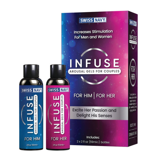 Набір збуджуючих змазок для пар Swiss Navy Infuse Arousal Gels for Couples, 2×59 ml