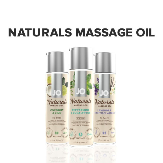 Массажное масло с ароматами перечной мяты и эвкалипта JO Naturals Massage Oil Peppermint & Eucalyptus, 120 ml