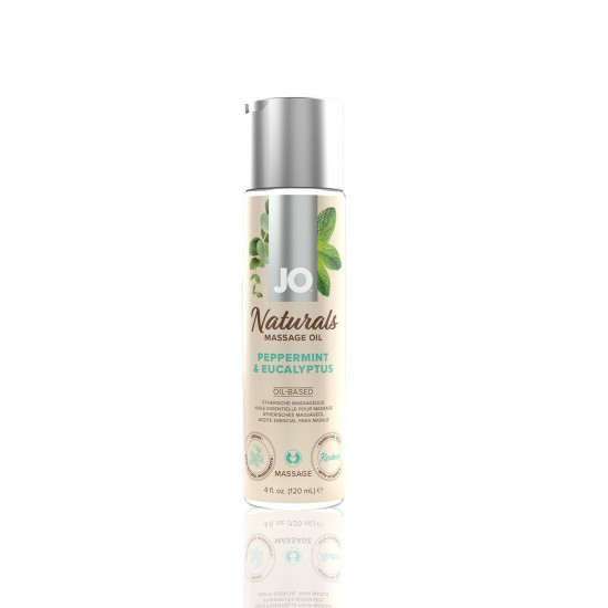 Массажное масло с ароматами перечной мяты и эвкалипта JO Naturals Massage Oil Peppermint & Eucalyptus, 120 ml