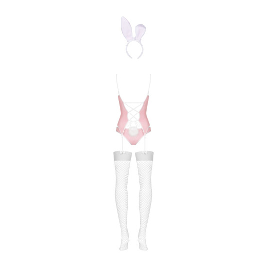 Розовый эротический костюм зайки (4 предмета: топ с подвязками) Obsessive Bunny Suit 4-Pcs Costume Pink, L/XL