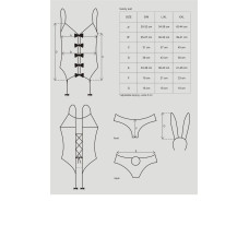 Розовый эротический костюм зайки (4 предмета: топ с подвязками) Obsessive Bunny Suit 4-Pcs Costume Pink, L/XL