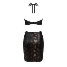 Чорна сукня під зміїну шкіру Obsessive Vivianty Dress Black, XS/S