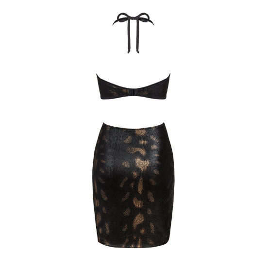 Чёрное платье под змеиную кожу Obsessive Vivianty Dress Black, XS/S