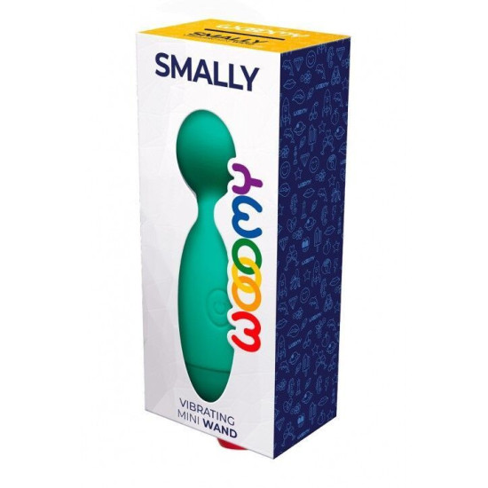 Мини-вибромассажер, бирюзовый Wooomy Smally Mini Wand Turquoise