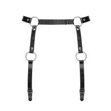 Пояс для чулок из искусственной кожи, черный Obsessive A741 Garter Belt Black, O/S