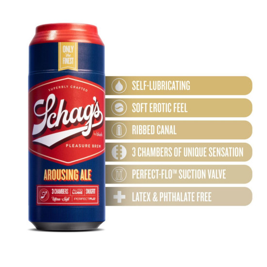 Полупрозрачный мастурбатор с текстурированным каналом Schag’s by Blush Arousing Ale Masturbator Frosted