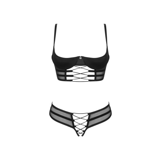 Комплект з відкритим доступом Obsessive Roxelia 2-Pcs Crotchless Set, XS/S