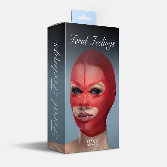 Маска-сетка с открытым ртом и глазами, красная Feral Feelings Mask Red