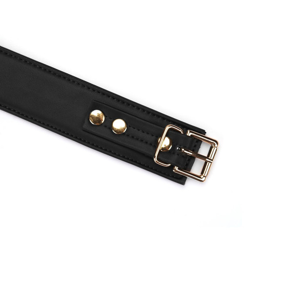 Нашийник з повідцем з екошкіри Liebe Seele Black Organosilicon Collar with Leash