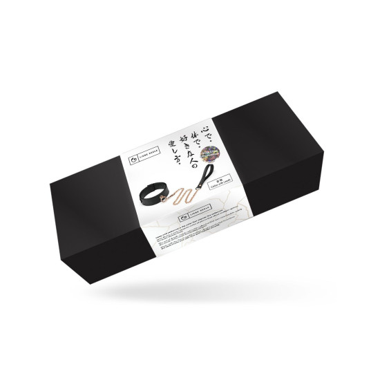 Нашийник з повідцем з екошкіри Liebe Seele Black Organosilicon Collar with Leash