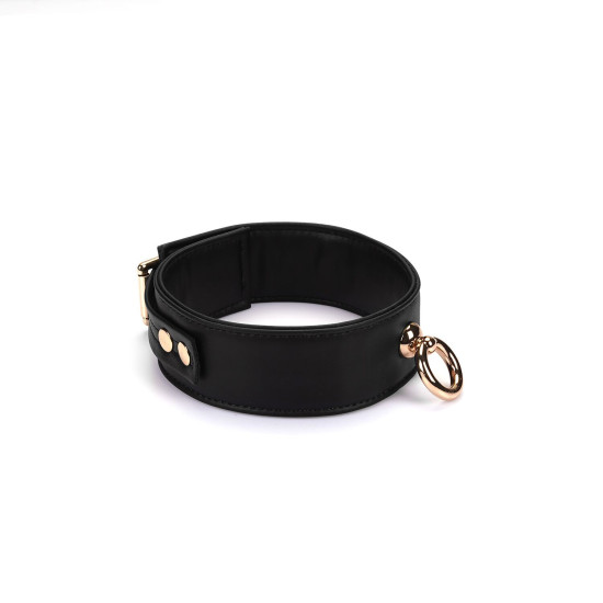 Нашийник з повідцем з екошкіри Liebe Seele Black Organosilicon Collar with Leash