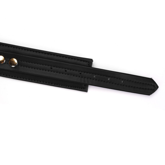 Нашийник з повідцем з екошкіри Liebe Seele Black Organosilicon Collar with Leash
