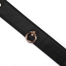 Нашийник з повідцем з екошкіри Liebe Seele Black Organosilicon Collar with Leash