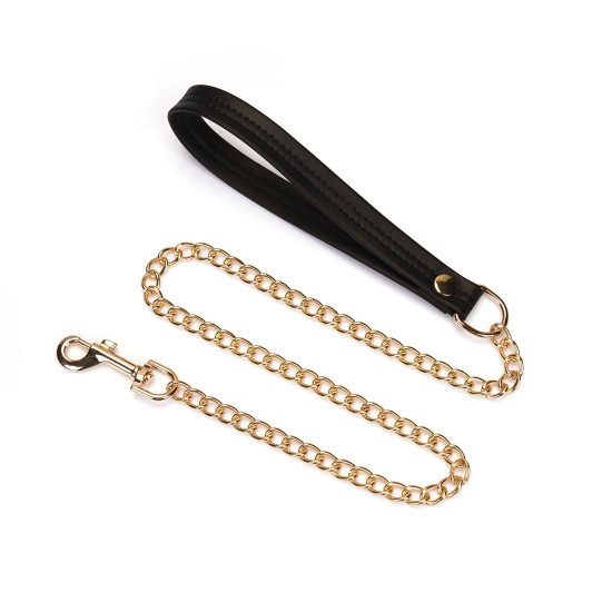 Нашийник з повідцем з екошкіри Liebe Seele Black Organosilicon Collar with Leash