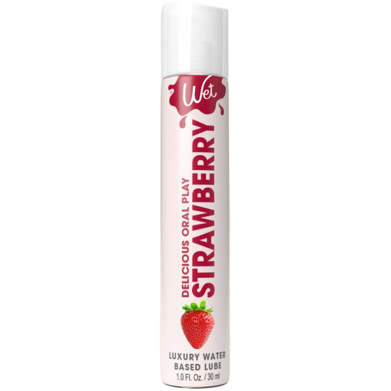 Їстівна змазка для оральних пестощів зі смаком полуниці Wet Oral Play Strawberry, 30 ml