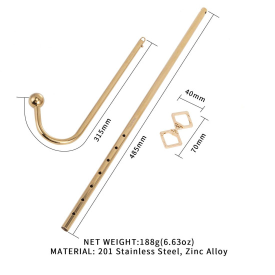 Анальний гак, золотистий Lockink Golden Adjustable Anal Hook Set