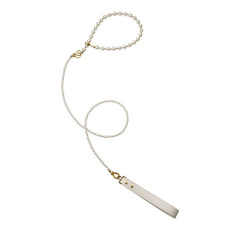 Нашийник з повідцем і наручниками, перловий Lockink Pearl Bondage & Restraint Set
