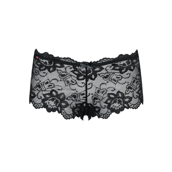 Мереживні трусики-шортики Obsessive Idillia Shorties Black, L/XL