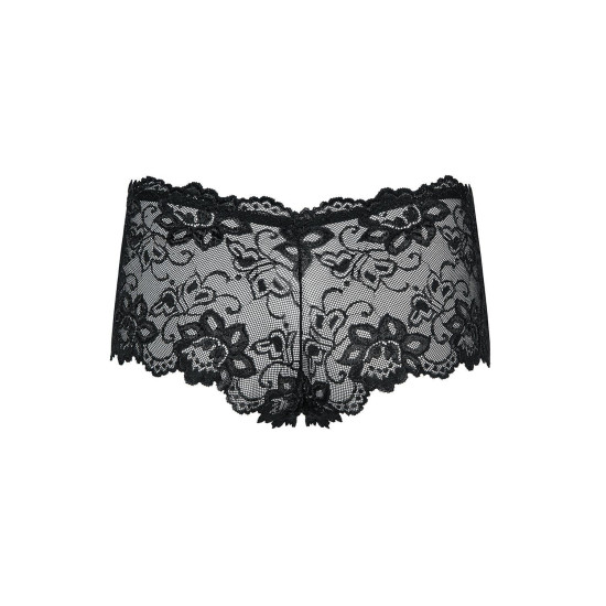 Мереживні трусики-шортики Obsessive Idillia Shorties Black, L/XL