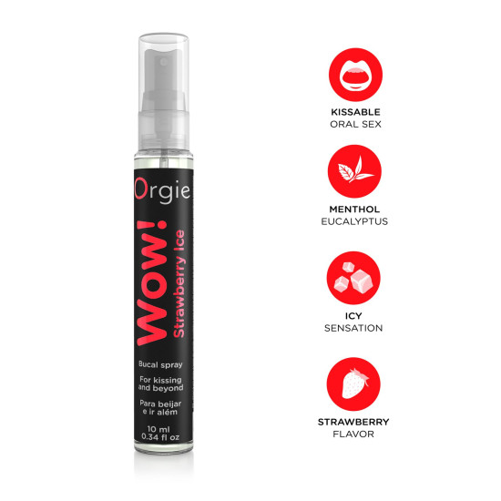 Полуничний спрей для орального сексу з охолоджуючим ефектом Orgie Wow! Strawberry Ice, 10 ml