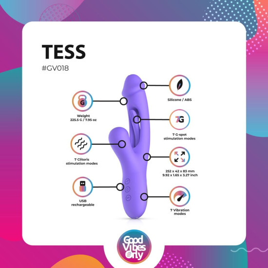 Вібратор-кролик зі стимуляцією точки G Good Vibes Only Tess Rabbit Vibrator With G-Spot Stimulator