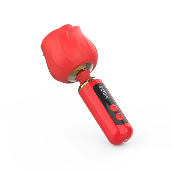 Вібромасажер з головкою у вигляді троянди, 9 режимів Loviss Rose Mini Massage Wand Vibrator