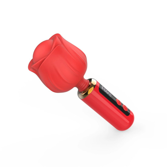 Вібромасажер з головкою у вигляді троянди, 9 режимів Loviss Rose Mini Massage Wand Vibrator