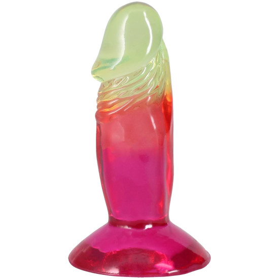 Дилдо, длина 11.4 см, радужный Doc Johnson Crystal Jellies - 4.5 Inch Classic Dong - Rainbow