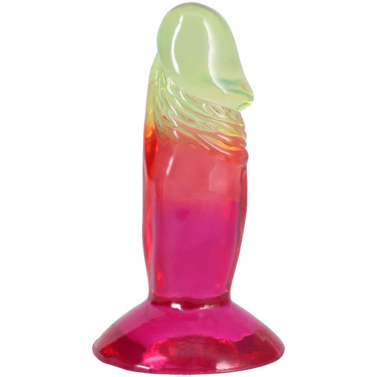 Дилдо, длина 11.4 см, радужный Doc Johnson Crystal Jellies - 4.5 Inch Classic Dong - Rainbow