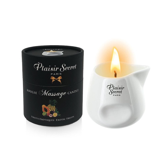 Масажна свічка з ароматом ананасового манго Plaisirs Secrets Pineapple Mango, 80 ml (м'ята упаковка)