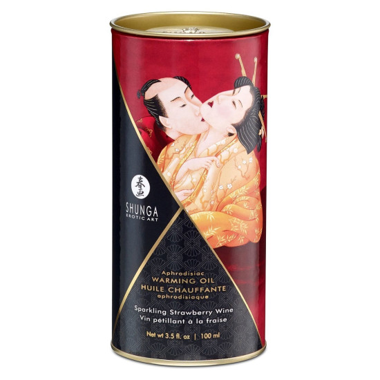 Їстівна масажна олія з полуничним смаком Shunga Aphrodisiac Warming Oil Sparkling Strawberry Wine, 100 ml