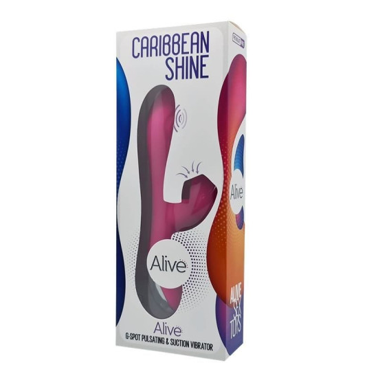 Вібратор-кролик 3 в 1 з вакуумом і пульсацією точки G, малиновий Alive Caribbean Shine Magenta