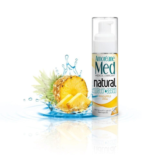 Ухаживающий лубрикант с экстрактом фитопланктона на водной основе Amoreane Pineapple, 50 ml