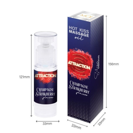 Їстівне масажне масло зі смаком полуниці MAI Attraction Champagne Strawberry Balm, 50 ml