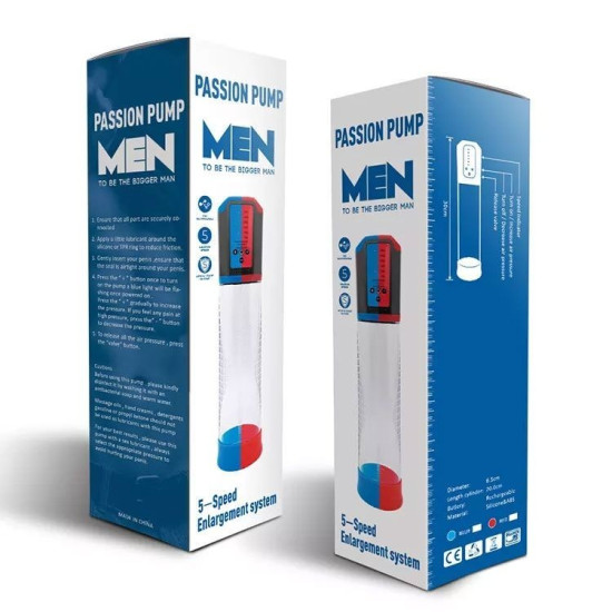 Автоматична вакуумна помпа з 5 режимами Men Powerup Passion Enlargement System Blue