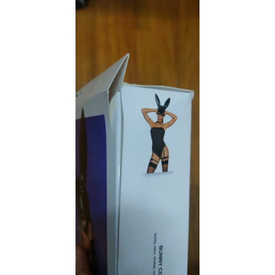 Еротичний костюм кролика, чорний Obsessive Bunny Costume Black, S/M (прим'ята упаковка!!!)